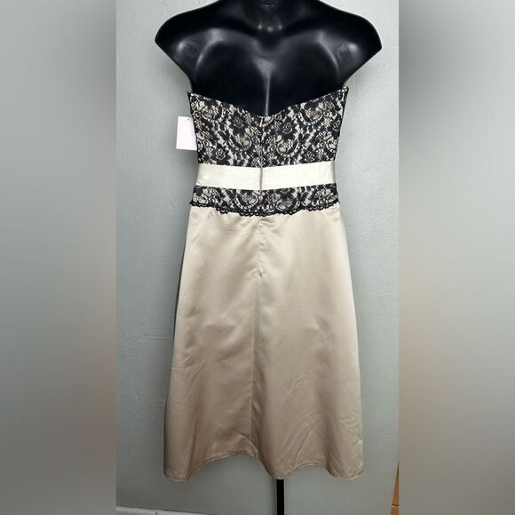 Impression Bridal Elegant Lace and Satin Dress Gold/Black Size 12 - Picture 3 of 10